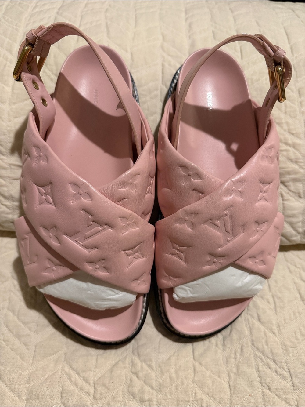 Louis Vuitton paseo flat sandal Blush Pink Monogram